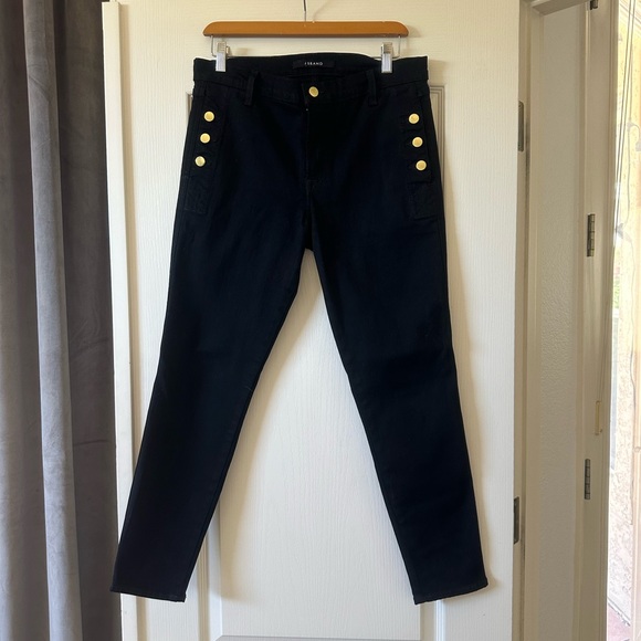 J brand vesper Zion denim jeans black gold buttons EuC 31 - Picture 5 of 10